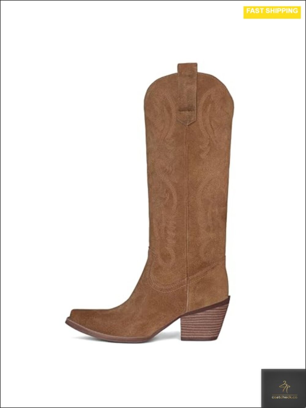 Women's Cowboy Knee High Boots Chunky Heel Western Cowgirl Boots with Embroidery